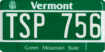 VT license plate TSP756