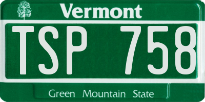 VT license plate TSP758