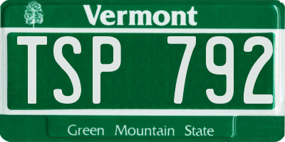 VT license plate TSP792