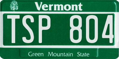 VT license plate TSP804