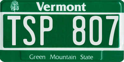 VT license plate TSP807