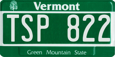 VT license plate TSP822