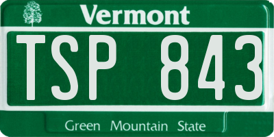 VT license plate TSP843