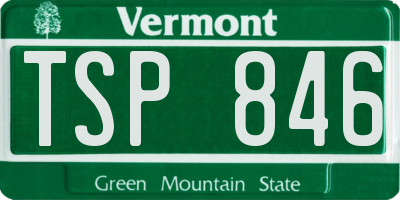 VT license plate TSP846