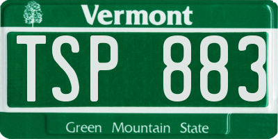 VT license plate TSP883