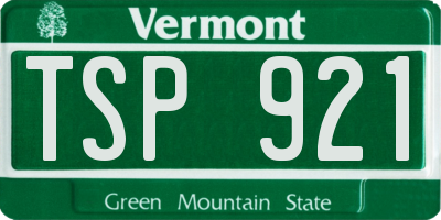 VT license plate TSP921