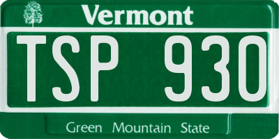 VT license plate TSP930