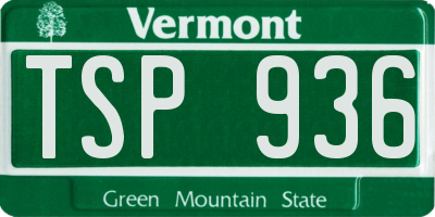 VT license plate TSP936