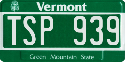 VT license plate TSP939