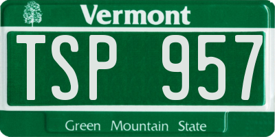VT license plate TSP957