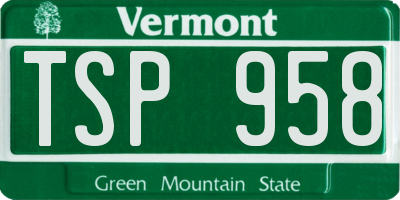 VT license plate TSP958