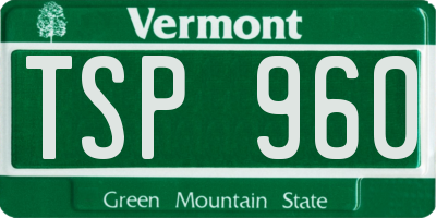VT license plate TSP960