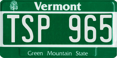 VT license plate TSP965