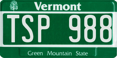 VT license plate TSP988