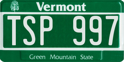 VT license plate TSP997