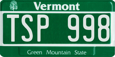 VT license plate TSP998