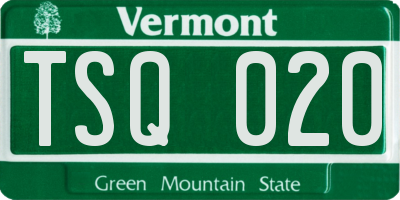 VT license plate TSQ020