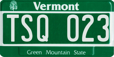 VT license plate TSQ023