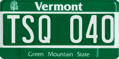 VT license plate TSQ040