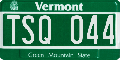 VT license plate TSQ044