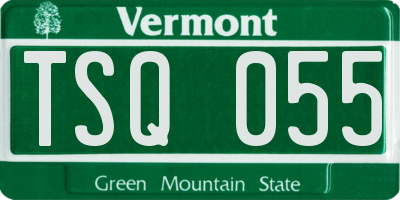 VT license plate TSQ055