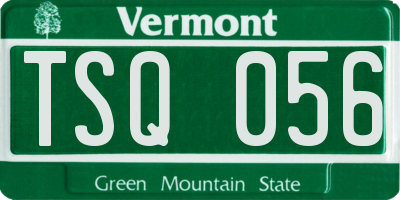 VT license plate TSQ056