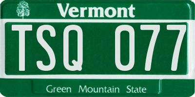 VT license plate TSQ077