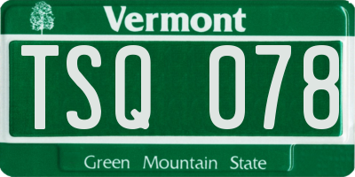 VT license plate TSQ078
