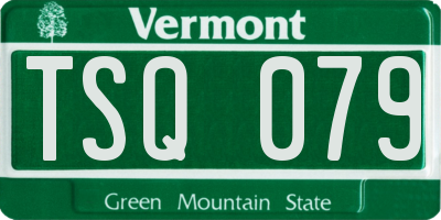 VT license plate TSQ079