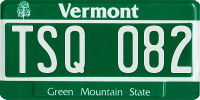 VT license plate TSQ082