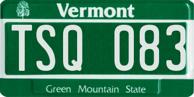 VT license plate TSQ083