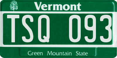 VT license plate TSQ093