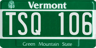 VT license plate TSQ106