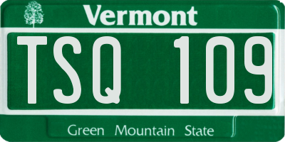 VT license plate TSQ109