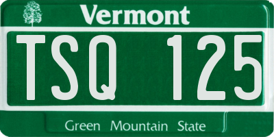 VT license plate TSQ125