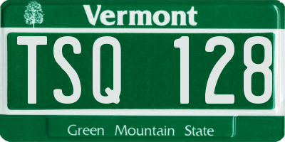 VT license plate TSQ128
