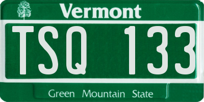VT license plate TSQ133