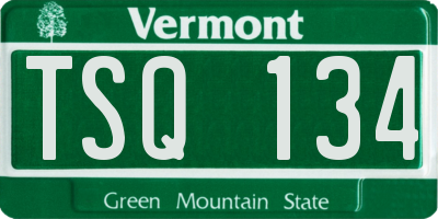 VT license plate TSQ134