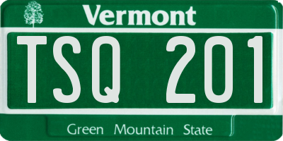 VT license plate TSQ201