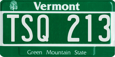 VT license plate TSQ213
