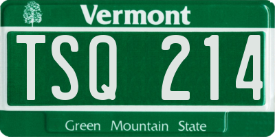 VT license plate TSQ214