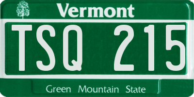 VT license plate TSQ215
