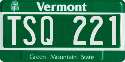 VT license plate TSQ221