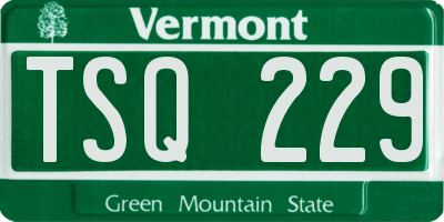 VT license plate TSQ229