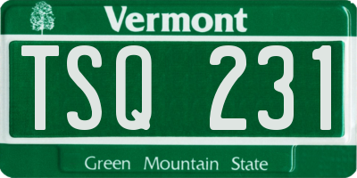 VT license plate TSQ231