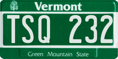 VT license plate TSQ232