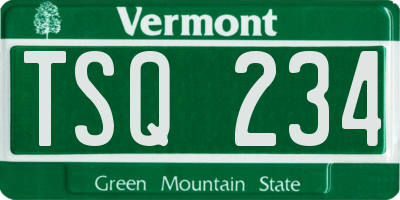 VT license plate TSQ234