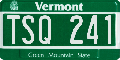 VT license plate TSQ241