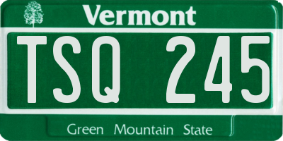 VT license plate TSQ245
