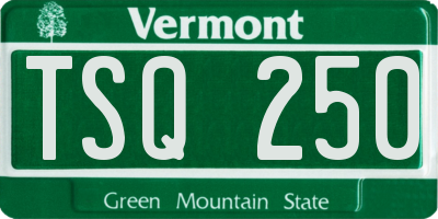 VT license plate TSQ250